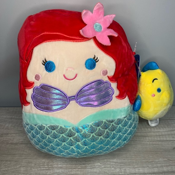 Squishmallows Toys Squishmallow Disney The Little Mermaid Ariel Flounder Combo Kellytoy